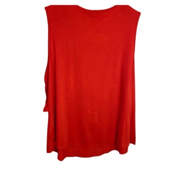 CATO Ruffled Orange-Red Tank Top Size 18/20 Super Soft & Stretchy - Picture 2 of 4